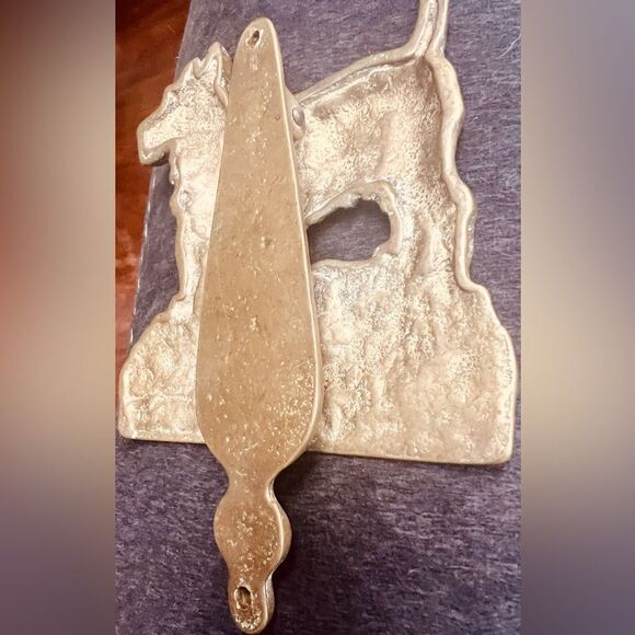Vintage Solid Brass Door Knocker Aberdeen Terrier Dog 5.5”X4” - Picture 13 of 13
